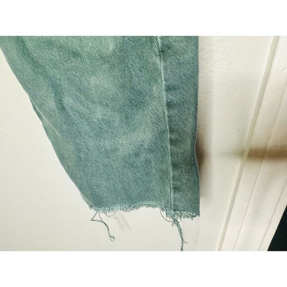 Levi's Premium 501 Original Green Misty Silver Pine Cropped Jeans Size W31 L26 - Picture 9 of 16